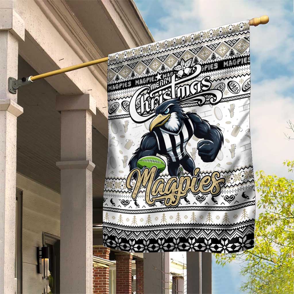 Magpies Football Xmas Garden Flag Australia AFL Mascot - Vibe Hoodie Shop