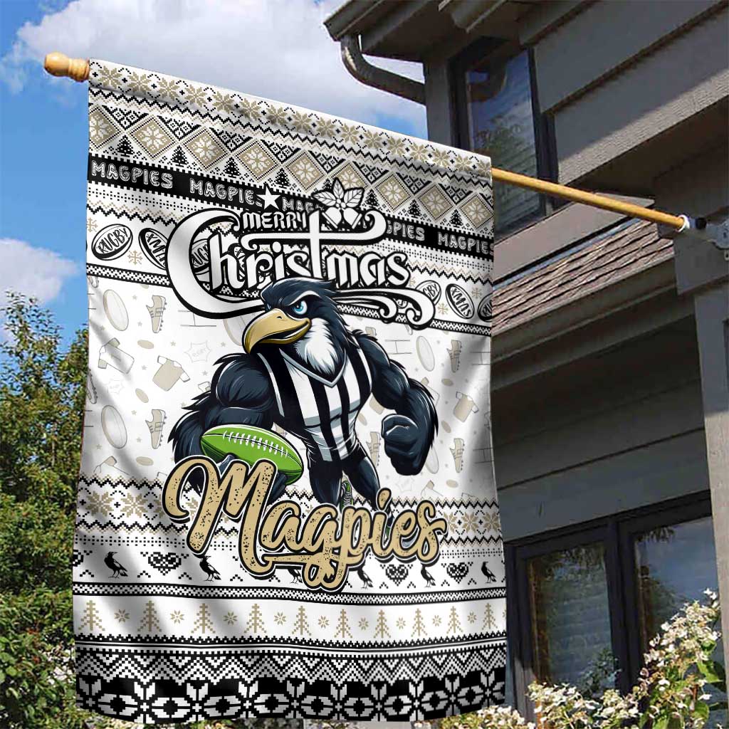 Magpies Football Xmas Garden Flag Australia AFL Mascot - Vibe Hoodie Shop