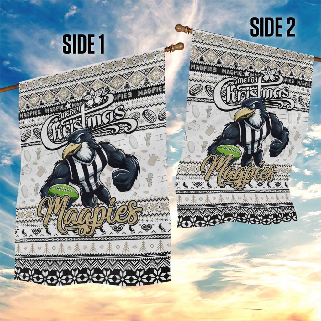 Magpies Football Xmas Garden Flag Australia AFL Mascot - Vibe Hoodie Shop
