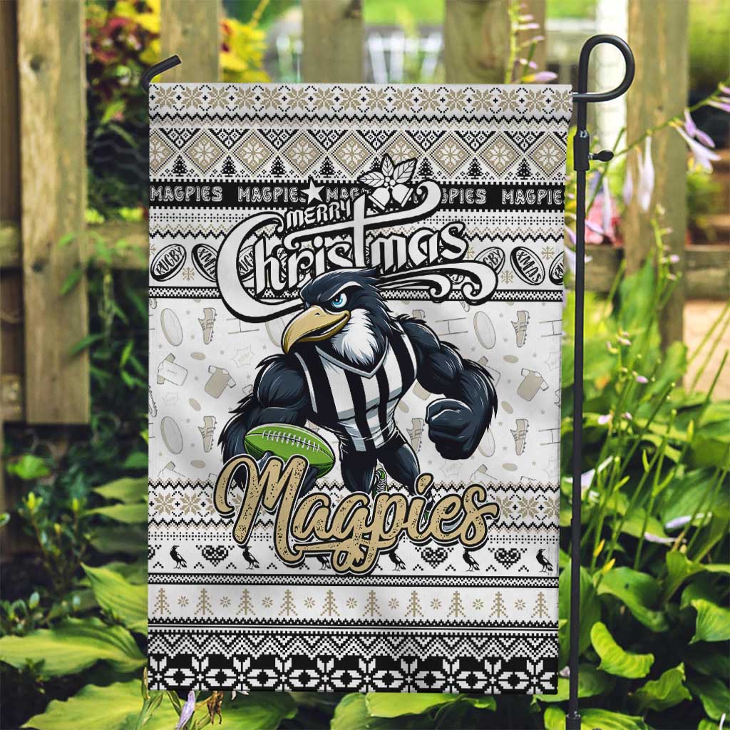 Magpies Football Xmas Garden Flag Australia AFL Mascot - Vibe Hoodie Shop