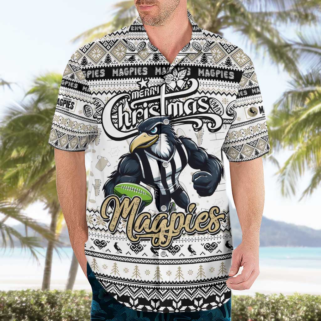 Personalized Magpies Football Xmas Hawaiian Shirt Australia AFL Mascot - Vibe Hoodie Shop