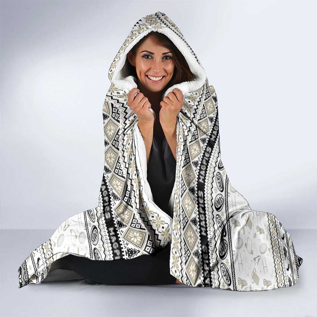 Magpies Football Xmas Hooded Blanket Australia AFL Mascot