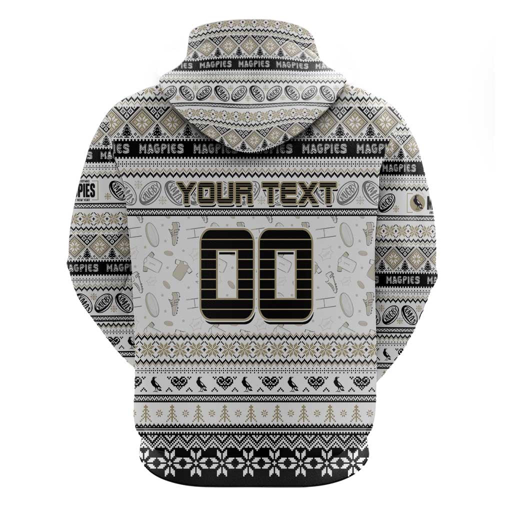 Personalized Magpies Football Xmas Hoodie Australia AFL Mascot - Vibe Hoodie Shop