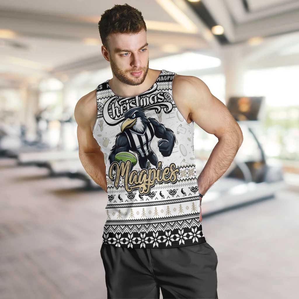 Personalized Magpies Football Xmas Men Tank Top Australia AFL Mascot - Vibe Hoodie Shop