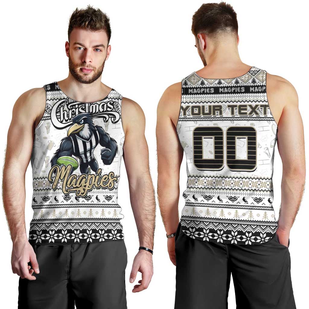 Personalized Magpies Football Xmas Men Tank Top Australia AFL Mascot - Vibe Hoodie Shop