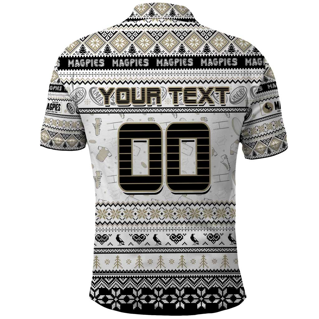 Personalized Magpies Football Xmas Polo Shirt Australia AFL Mascot - Vibe Hoodie Shop