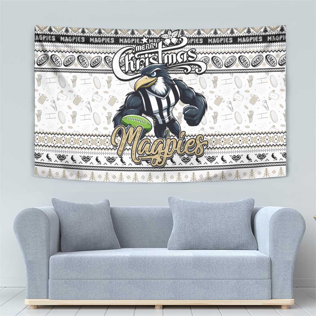 Magpies Football Xmas Tapestry Australia AFL Mascot - Vibe Hoodie Shop