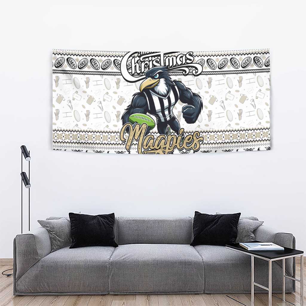 Magpies Football Xmas Tapestry Australia AFL Mascot - Vibe Hoodie Shop