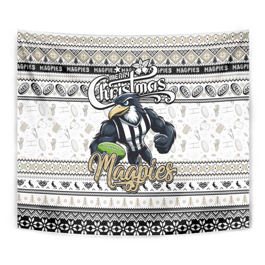 Magpies Football Xmas Tapestry Australia AFL Mascot - Vibe Hoodie Shop