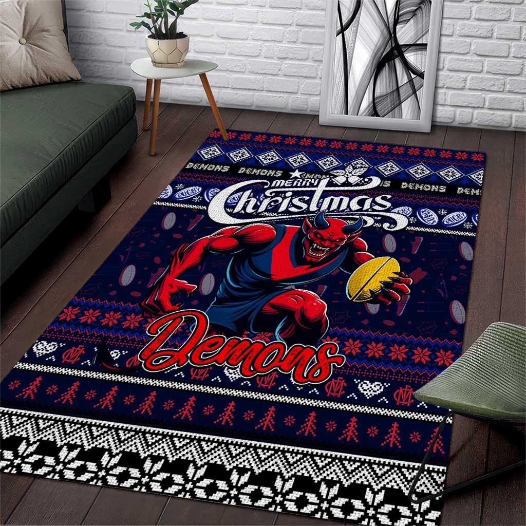 Demons Football Xmas Area Rug Australia AFL Mascot - Vibe Hoodie Shop