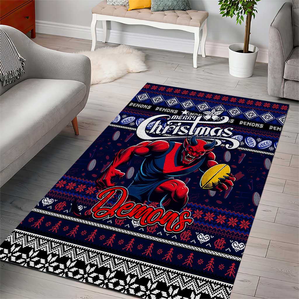 Demons Football Xmas Area Rug Australia AFL Mascot - Vibe Hoodie Shop