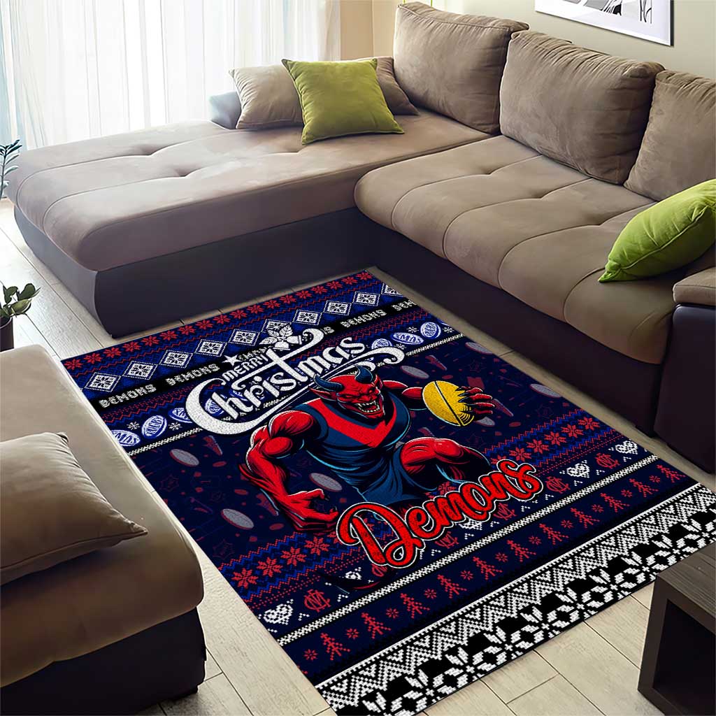 Demons Football Xmas Area Rug Australia AFL Mascot - Vibe Hoodie Shop