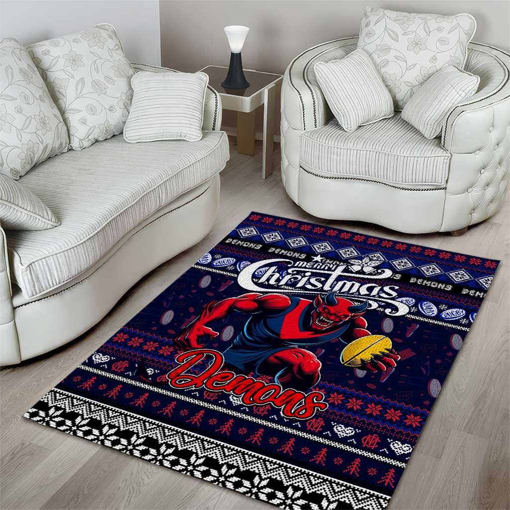 Demons Football Xmas Area Rug Australia AFL Mascot - Vibe Hoodie Shop