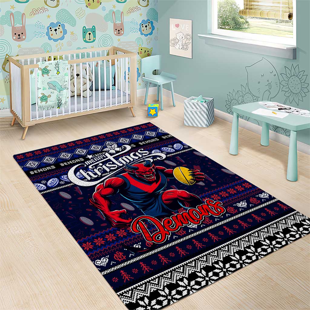 Demons Football Xmas Area Rug Australia AFL Mascot - Vibe Hoodie Shop