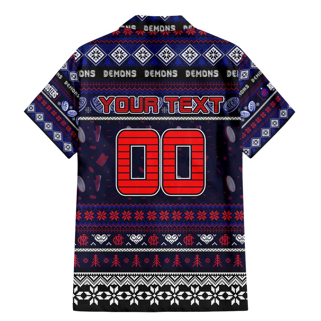 Personalized Demons Rugby Xmas Family Matching Mermaid Dress and Hawaiian Shirt Australia AFL Mascot