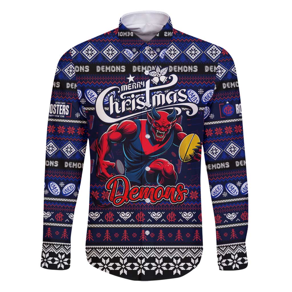 Personalized Demons Rugby Xmas Family Matching Puletasi and Hawaiian Shirt Australia AFL Mascot