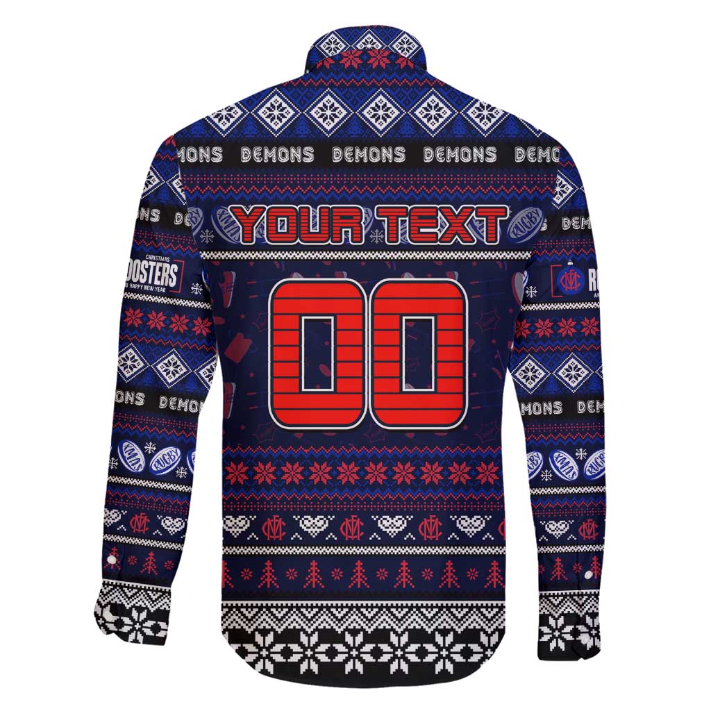 Personalized Demons Rugby Xmas Family Matching Puletasi and Hawaiian Shirt Australia AFL Mascot