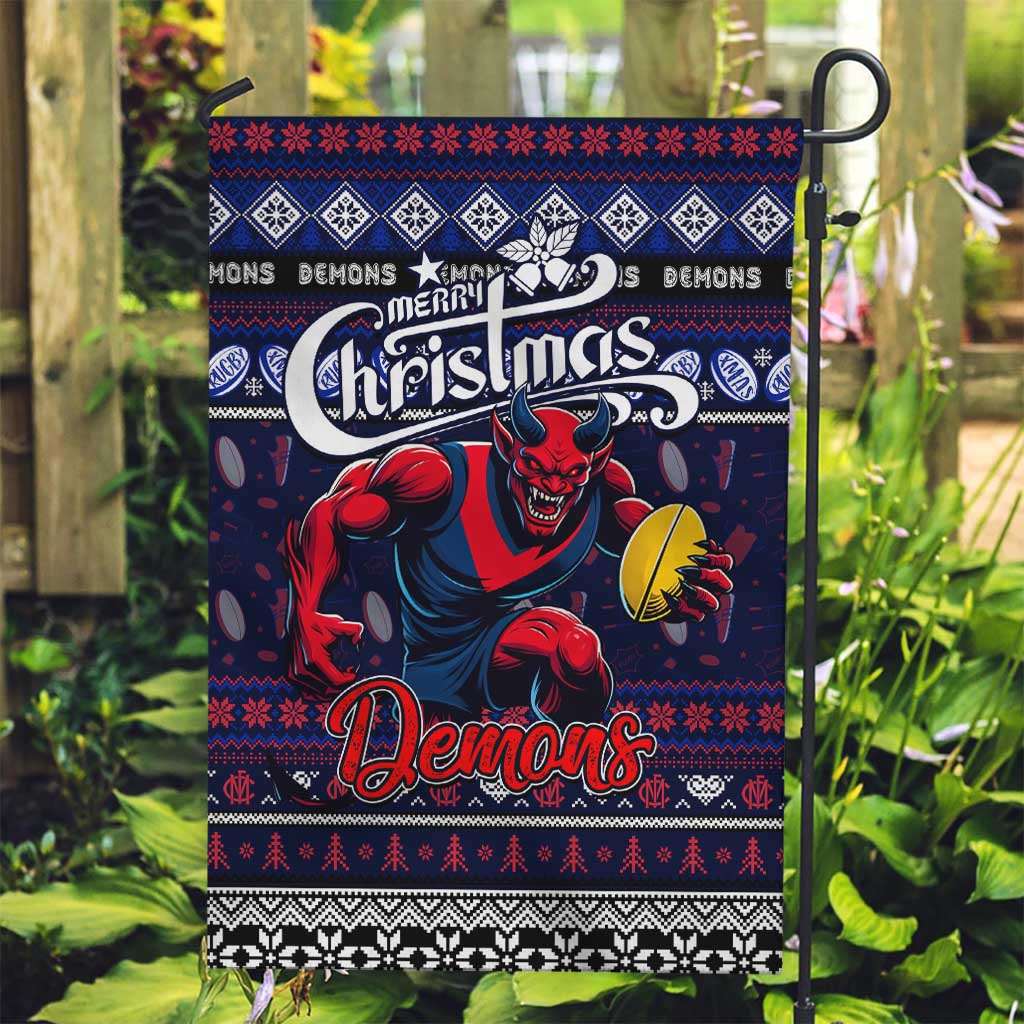 Demons Football Xmas Garden Flag Australia AFL Mascot - Vibe Hoodie Shop