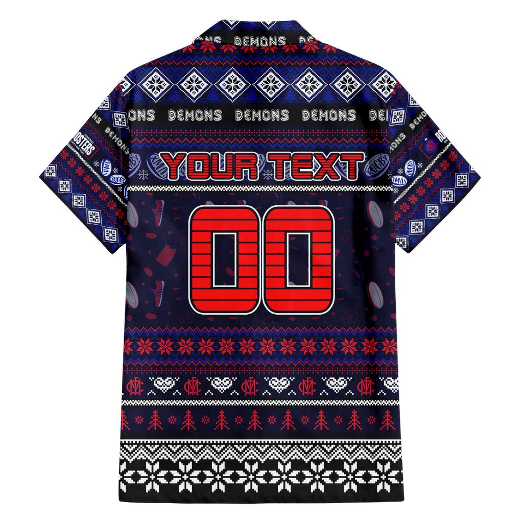 Personalized Demons Football Xmas Hawaiian Shirt Australia AFL Mascot - Vibe Hoodie Shop