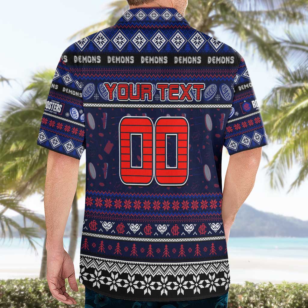 Personalized Demons Football Xmas Hawaiian Shirt Australia AFL Mascot - Vibe Hoodie Shop