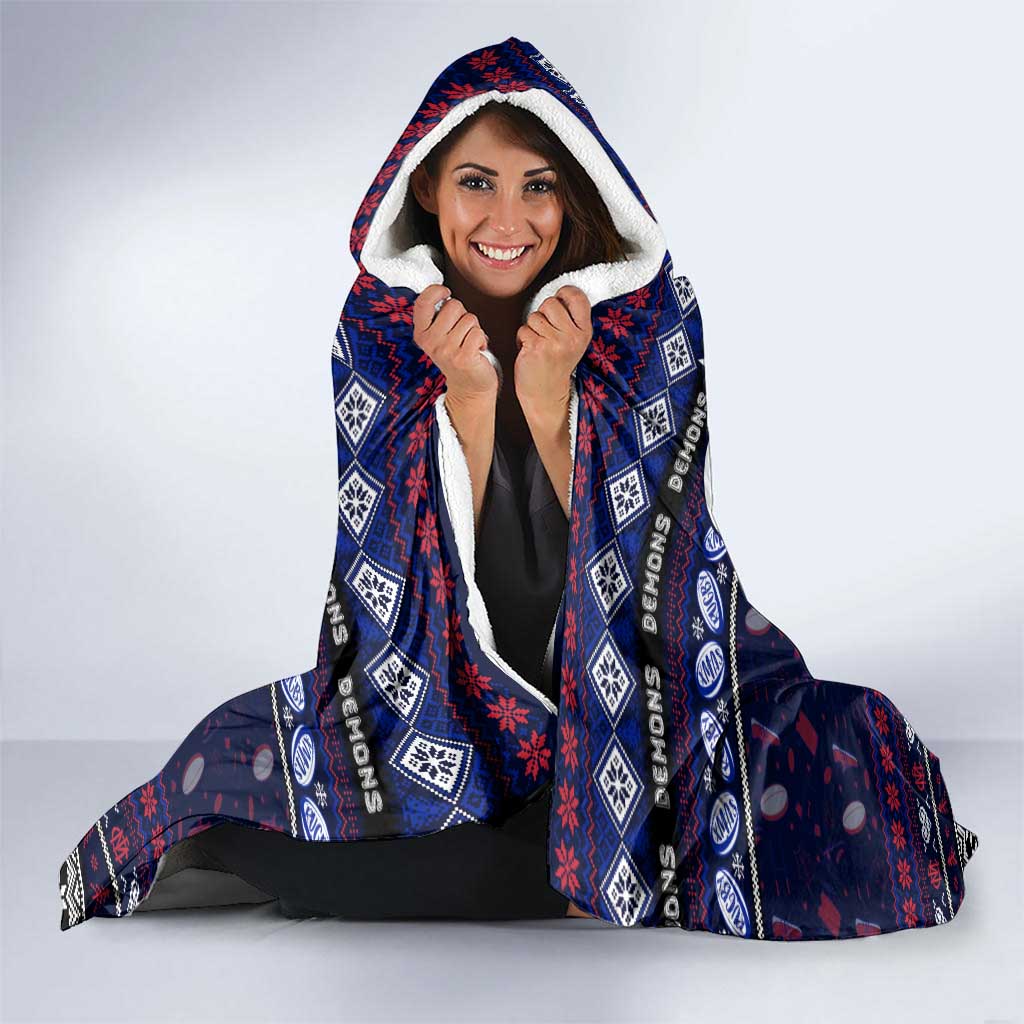 Demons Football Xmas Hooded Blanket Australia AFL Mascot