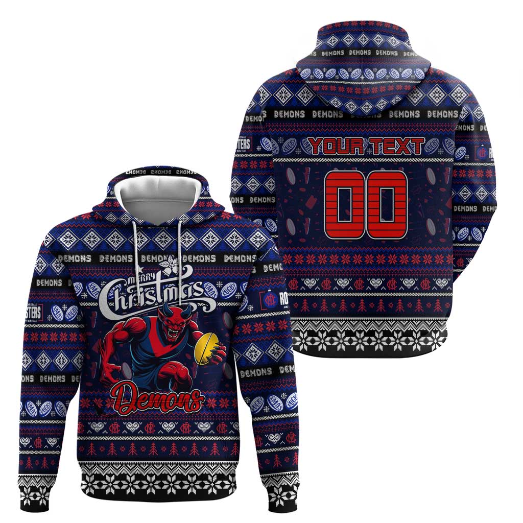Personalized Demons Football Xmas Hoodie Australia AFL Mascot - Vibe Hoodie Shop