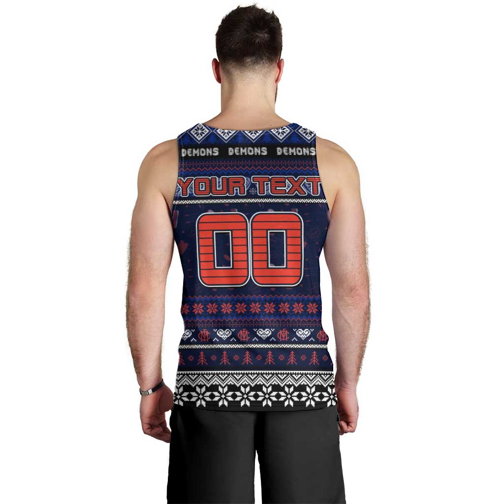 Personalized Demons Football Xmas Men Tank Top Australia AFL Mascot - Vibe Hoodie Shop
