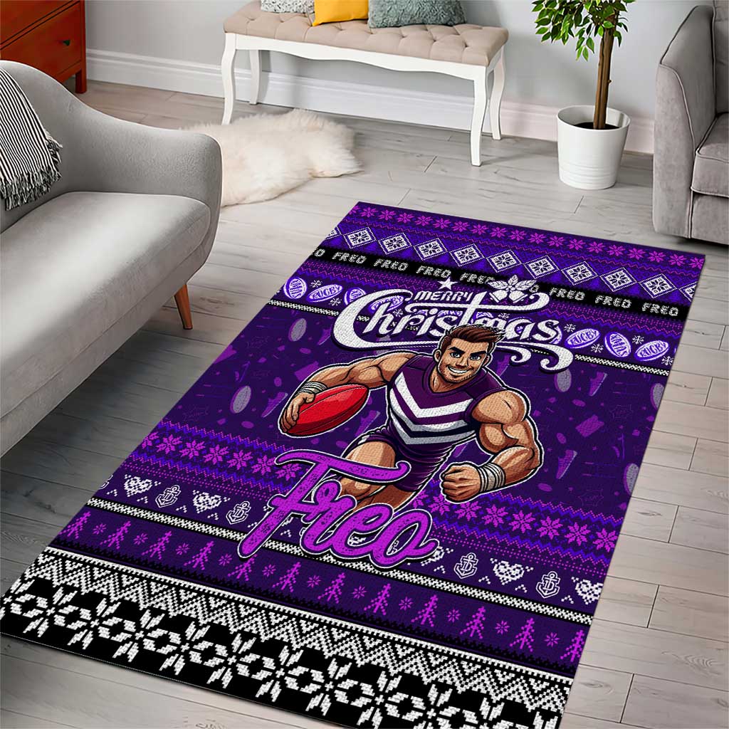 Freo Football Xmas Area Rug Australia AFL Mascot - Vibe Hoodie Shop