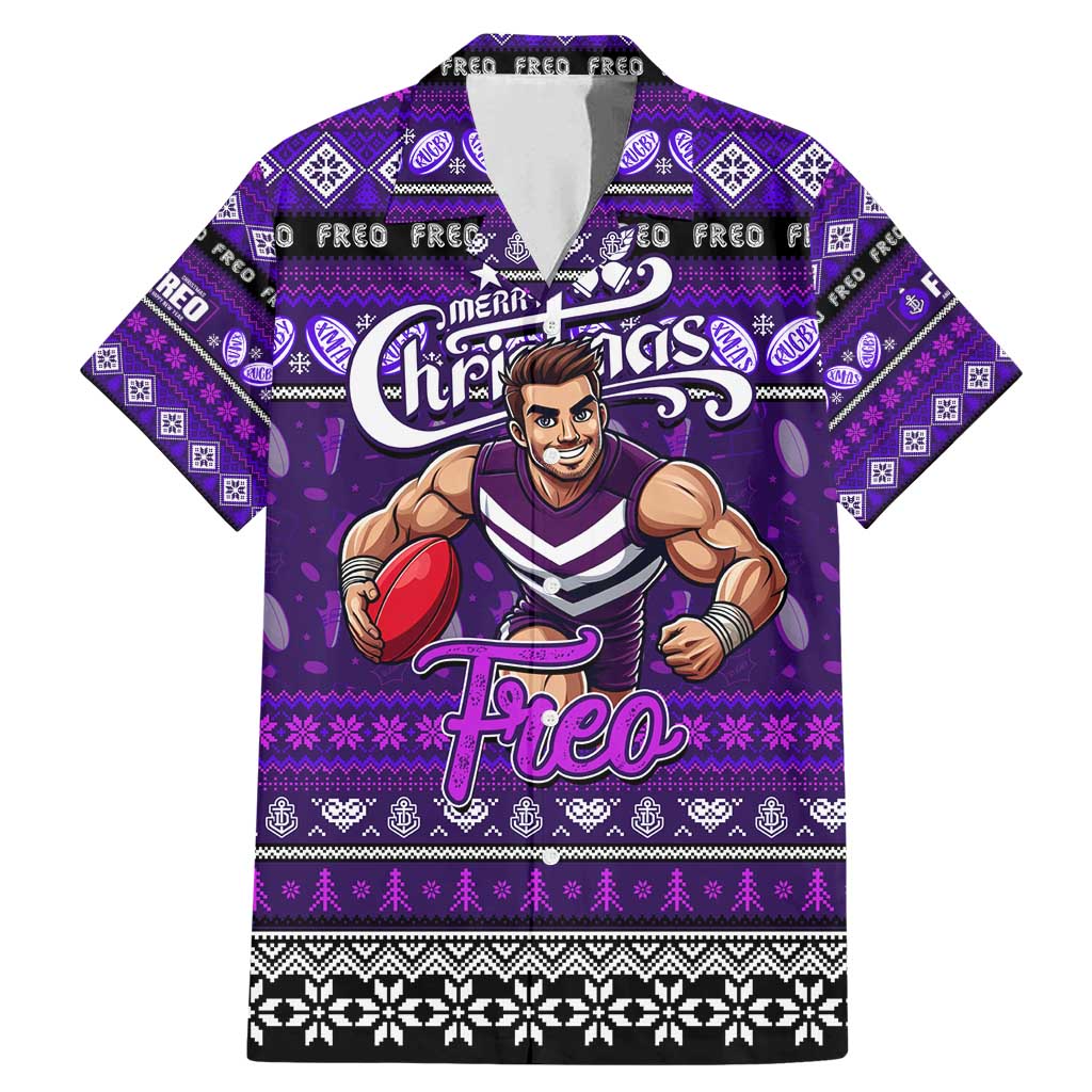 Personalized Freo Rugby Xmas Family Matching Mermaid Dress and Hawaiian Shirt Australia AFL Mascot