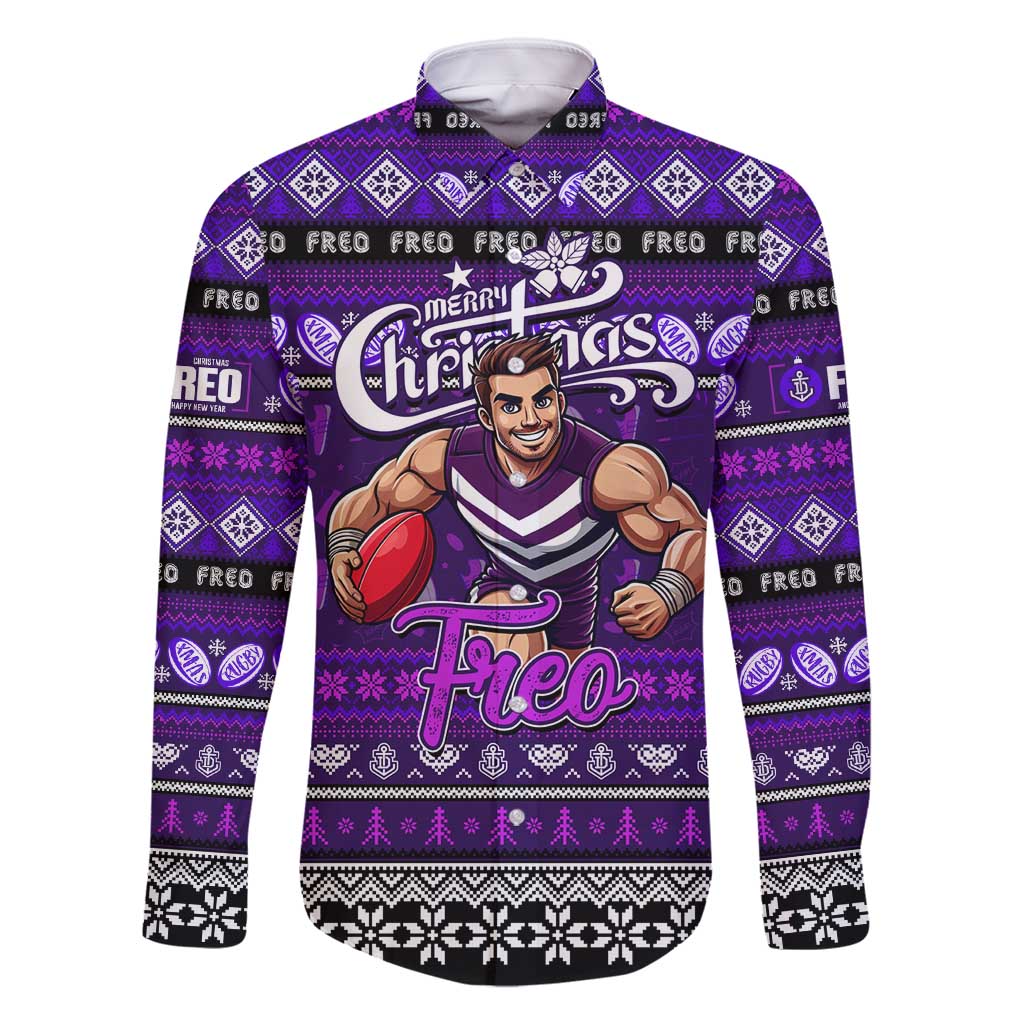 Personalized Freo Rugby Xmas Family Matching Mermaid Dress and Hawaiian Shirt Australia AFL Mascot