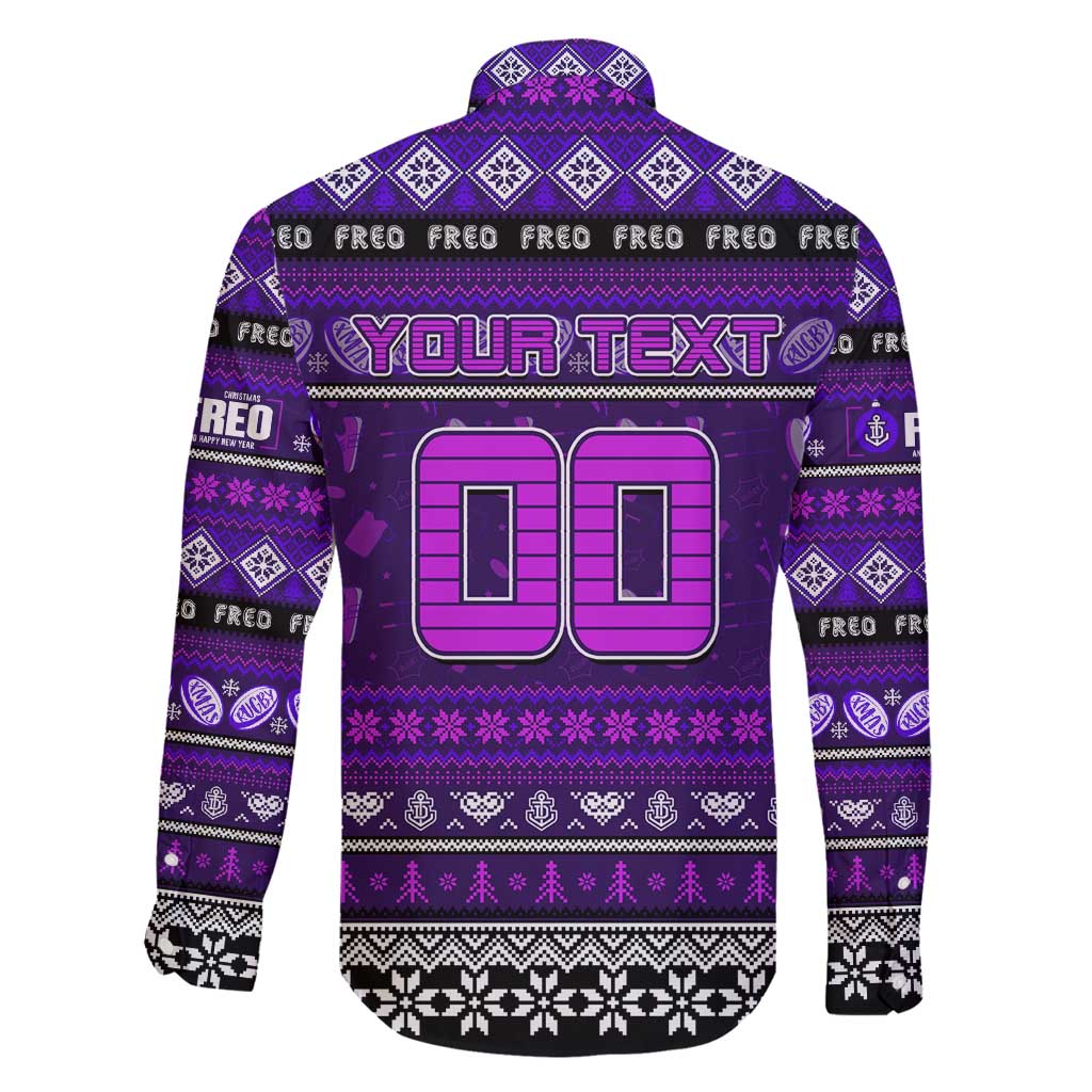Personalized Freo Rugby Xmas Family Matching Puletasi and Hawaiian Shirt Australia AFL Mascot