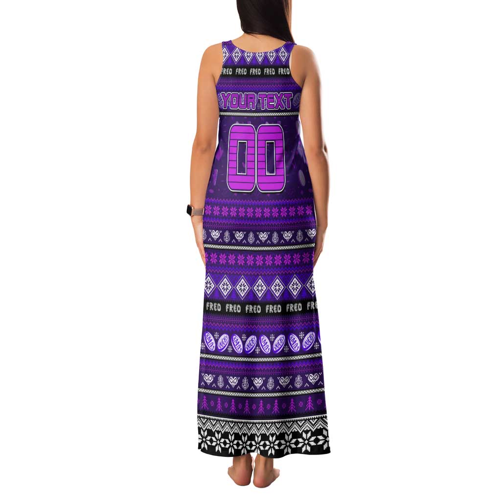 Personalized Freo Rugby Xmas Family Matching Tank Maxi Dress and Hawaiian Shirt Australia AFL Mascot