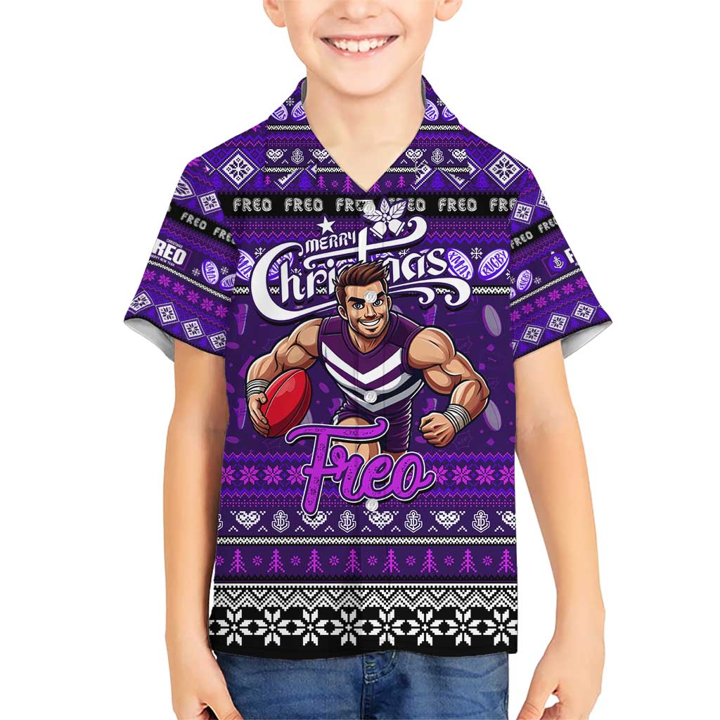 Personalized Freo Football Xmas Hawaiian Shirt Australia AFL Mascot - Vibe Hoodie Shop