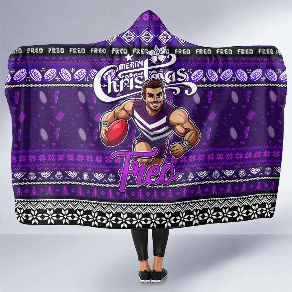 Freo Football Xmas Hooded Blanket Australia AFL Mascot