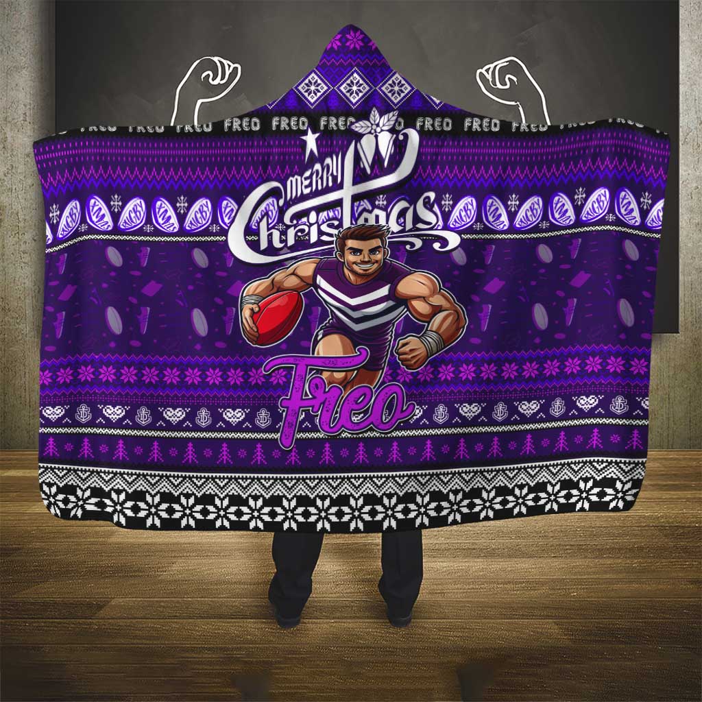 Freo Football Xmas Hooded Blanket Australia AFL Mascot