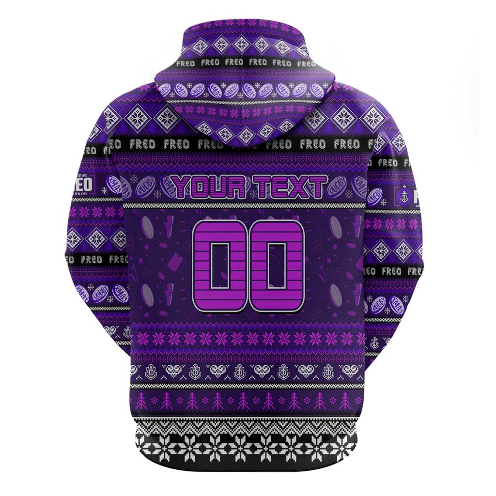 Personalized Freo Football Xmas Hoodie Australia AFL Mascot - Vibe Hoodie Shop