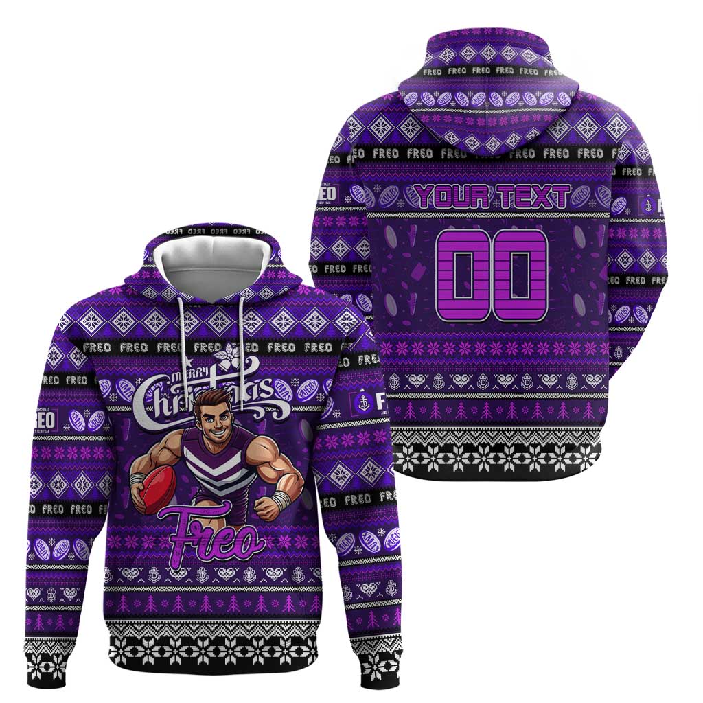Personalized Freo Football Xmas Hoodie Australia AFL Mascot - Vibe Hoodie Shop