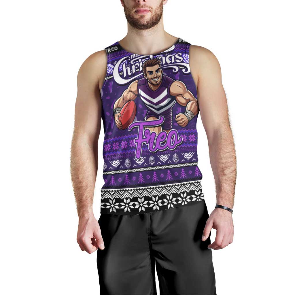 Personalized Freo Football Xmas Men Tank Top Australia AFL Mascot - Vibe Hoodie Shop