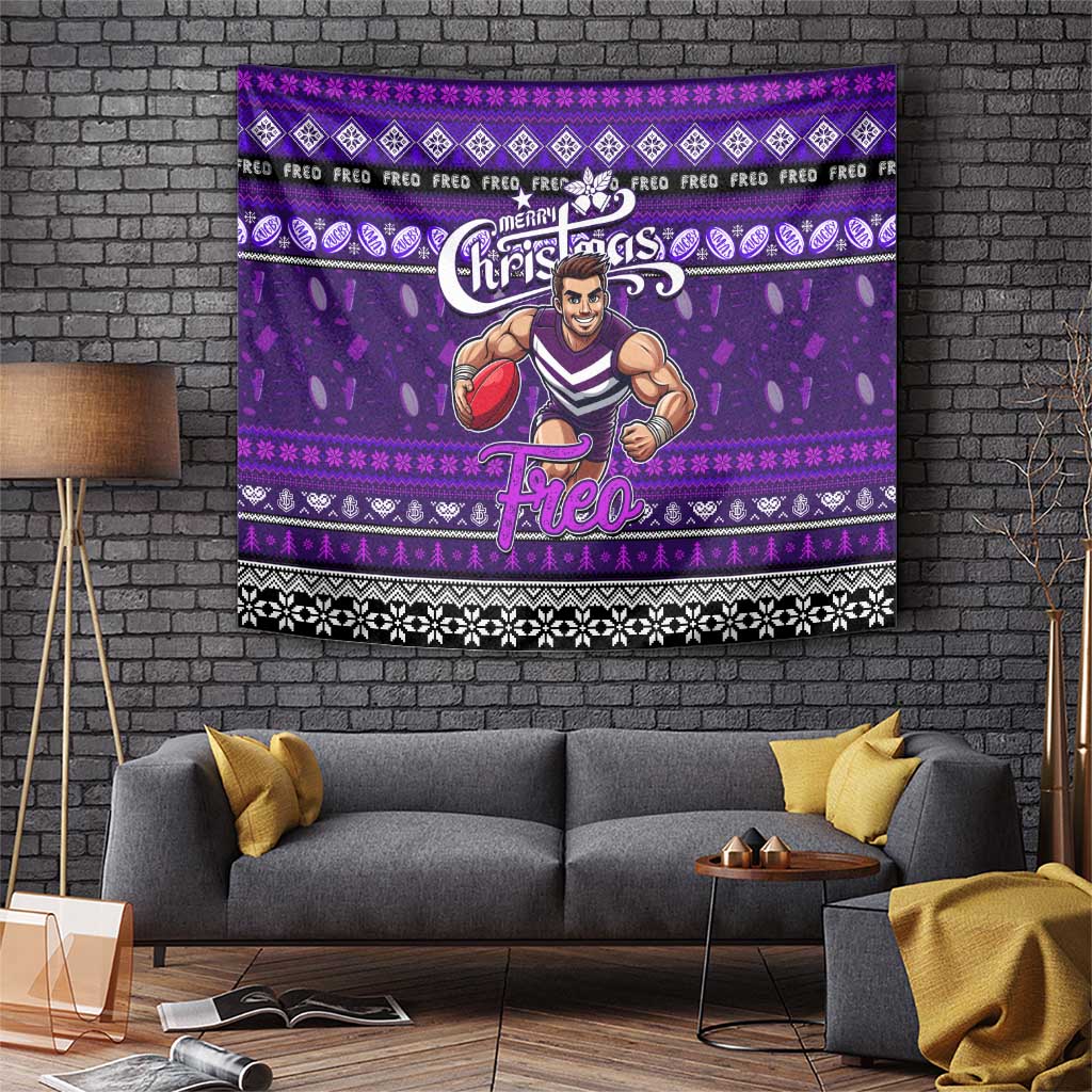 Freo Football Xmas Tapestry Australia AFL Mascot - Vibe Hoodie Shop