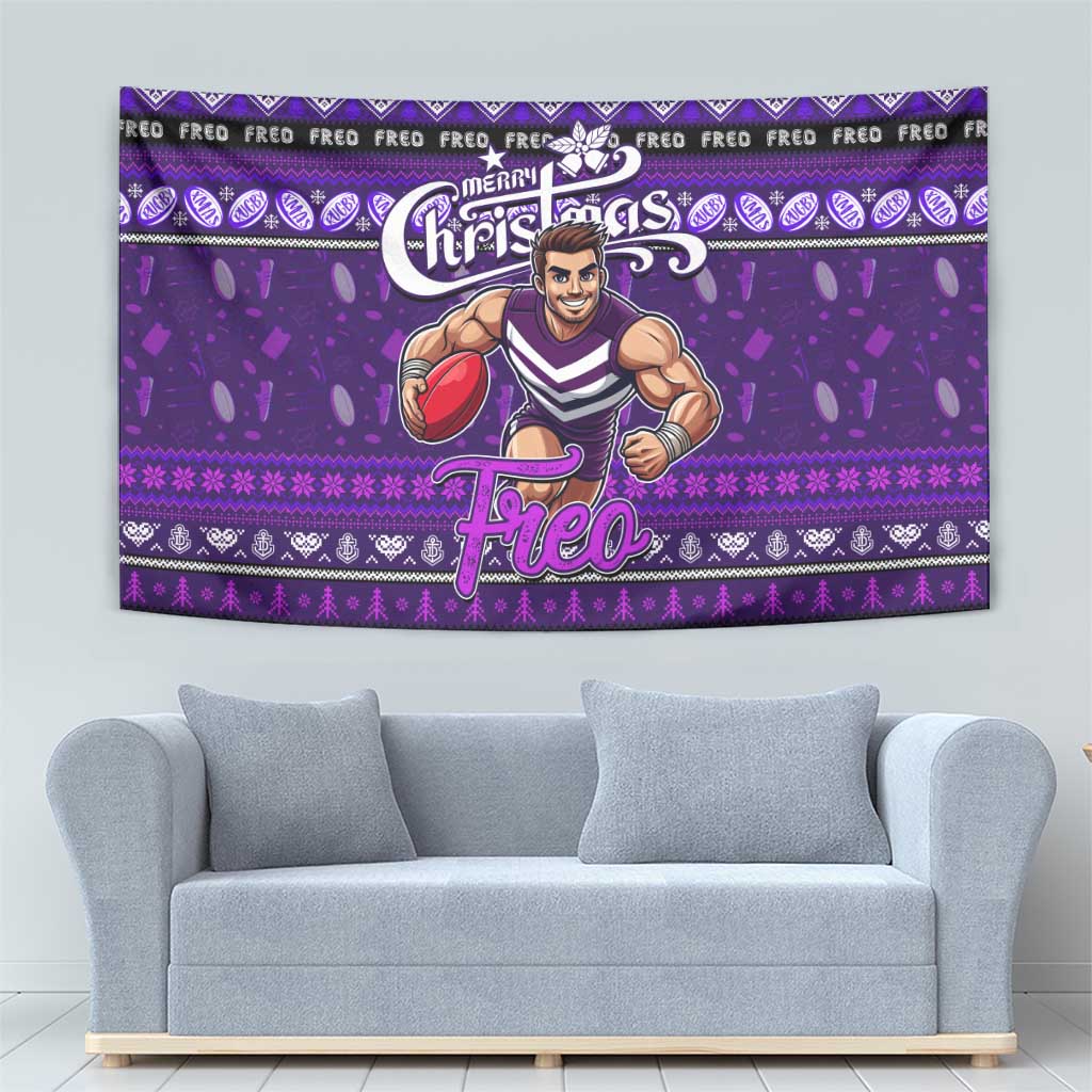 Freo Football Xmas Tapestry Australia AFL Mascot - Vibe Hoodie Shop