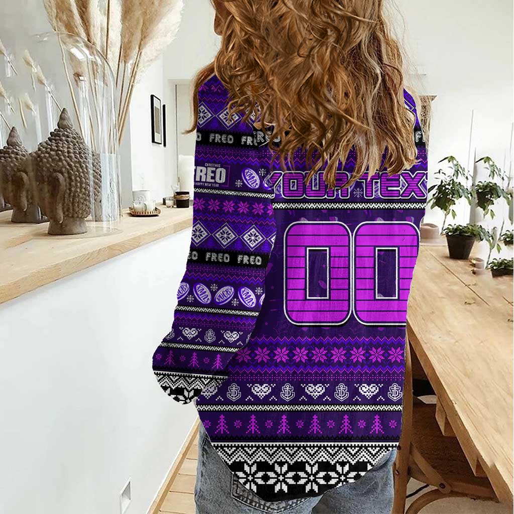 Personalized Freo Football Xmas Women Casual Shirt Australia AFL Mascot - Vibe Hoodie Shop