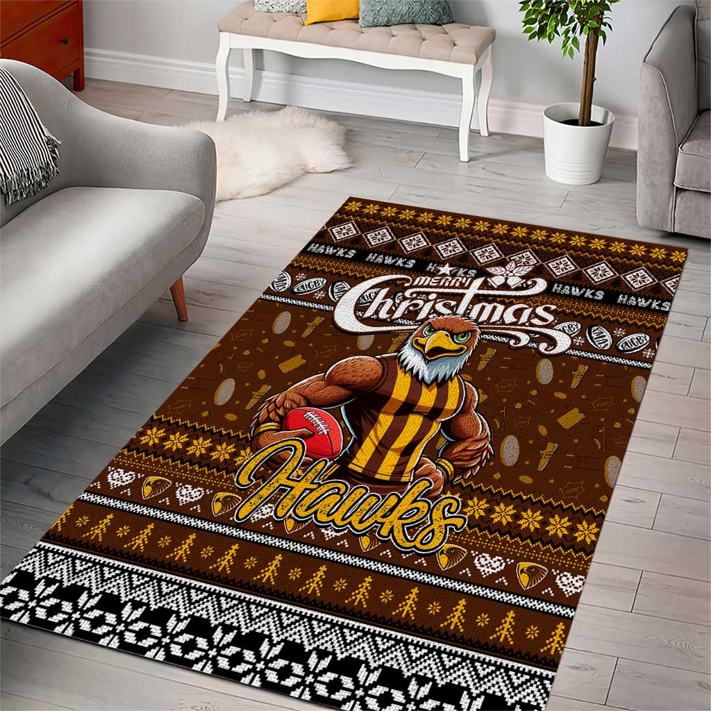 Hawks Football Xmas Area Rug Australia AFL Mascot - Vibe Hoodie Shop