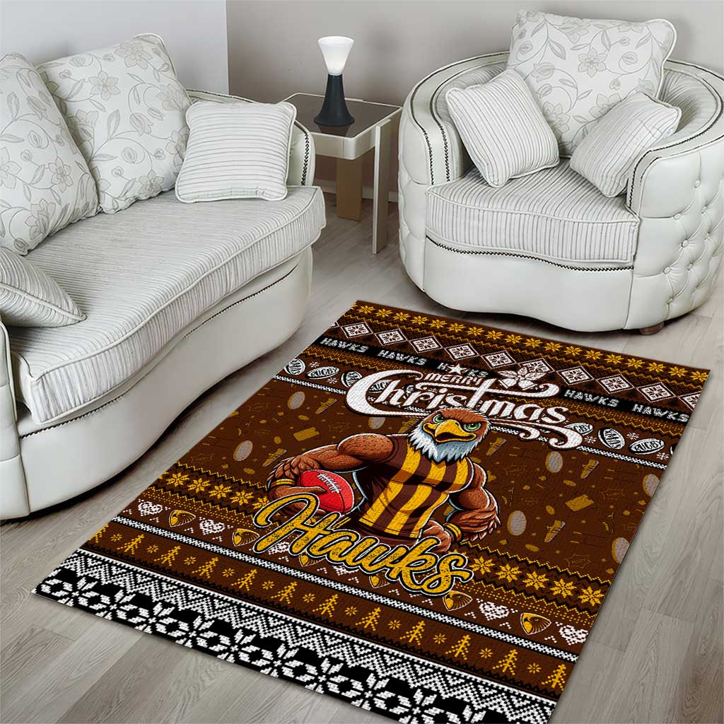 Hawks Football Xmas Area Rug Australia AFL Mascot - Vibe Hoodie Shop