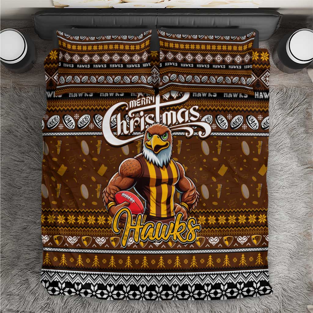 Hawks Football Xmas Bedding Set Australia AFL Mascot - Vibe Hoodie Shop