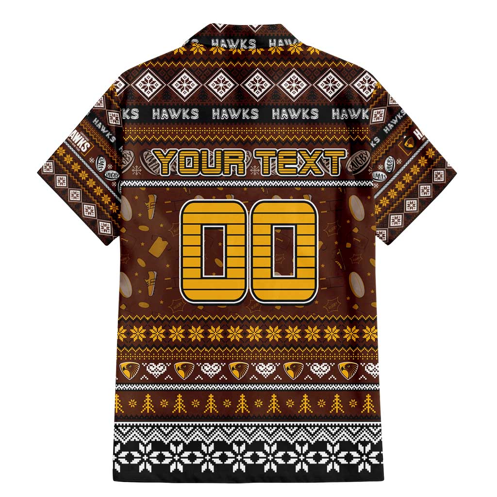 Personalized Hawks Rugby Xmas Family Matching Mermaid Dress and Hawaiian Shirt Australia AFL Mascot