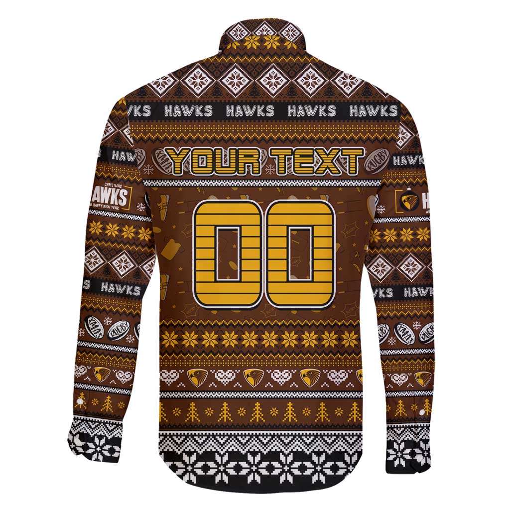 Personalized Hawks Rugby Xmas Family Matching Puletasi and Hawaiian Shirt Australia AFL Mascot