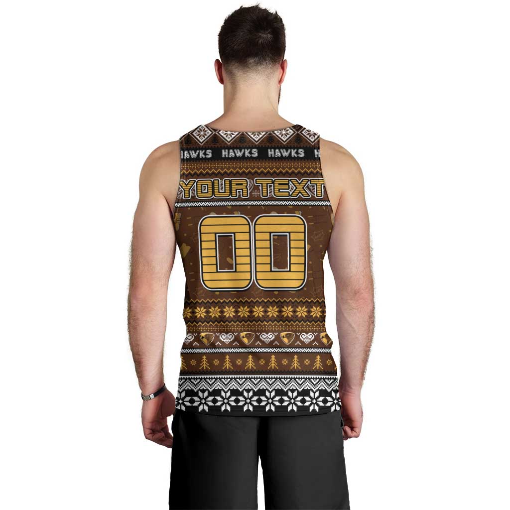 Personalized Hawks Football Xmas Men Tank Top Australia AFL Mascot - Vibe Hoodie Shop