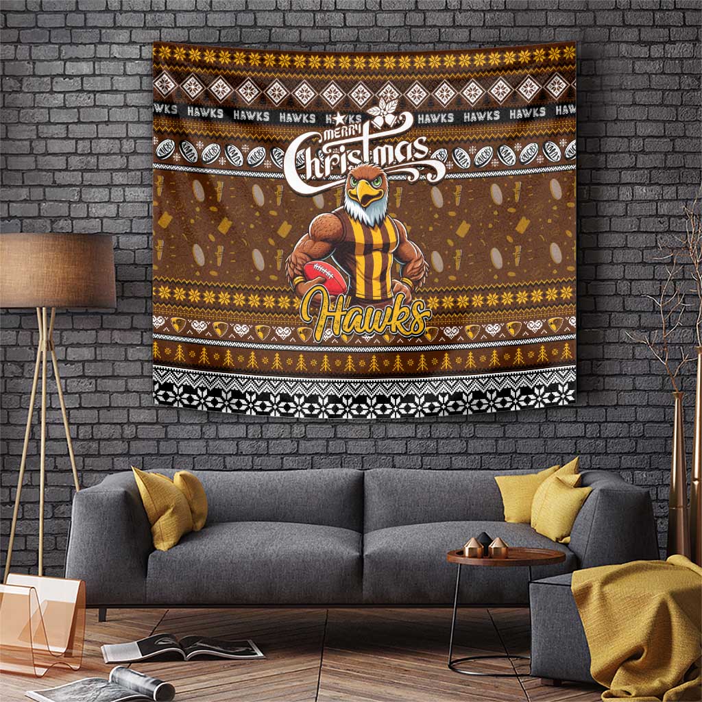 Hawks Football Xmas Tapestry Australia AFL Mascot - Vibe Hoodie Shop