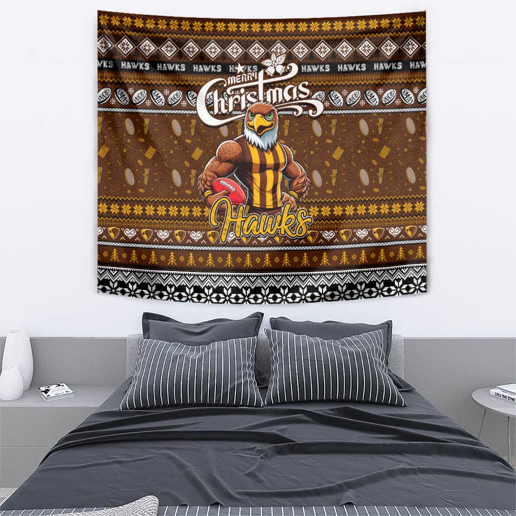 Hawks Football Xmas Tapestry Australia AFL Mascot - Vibe Hoodie Shop