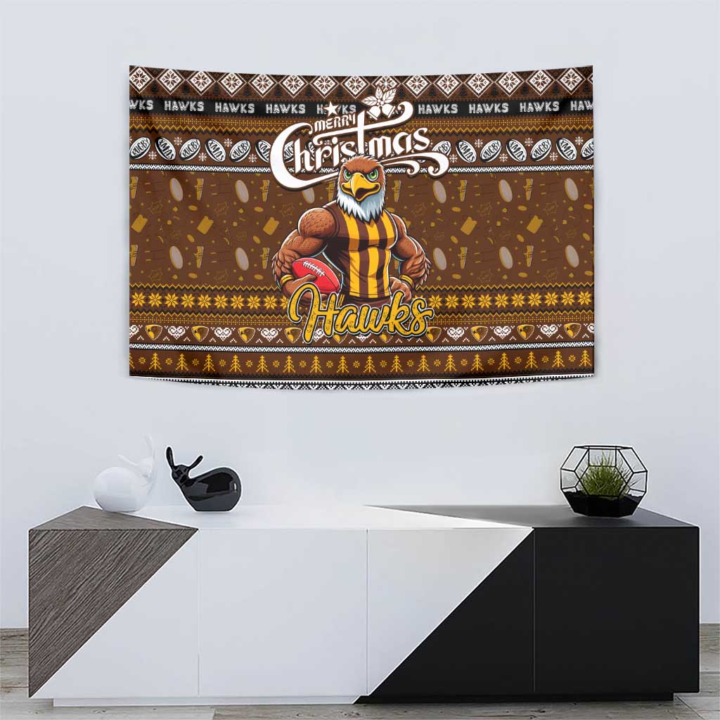 Hawks Football Xmas Tapestry Australia AFL Mascot - Vibe Hoodie Shop